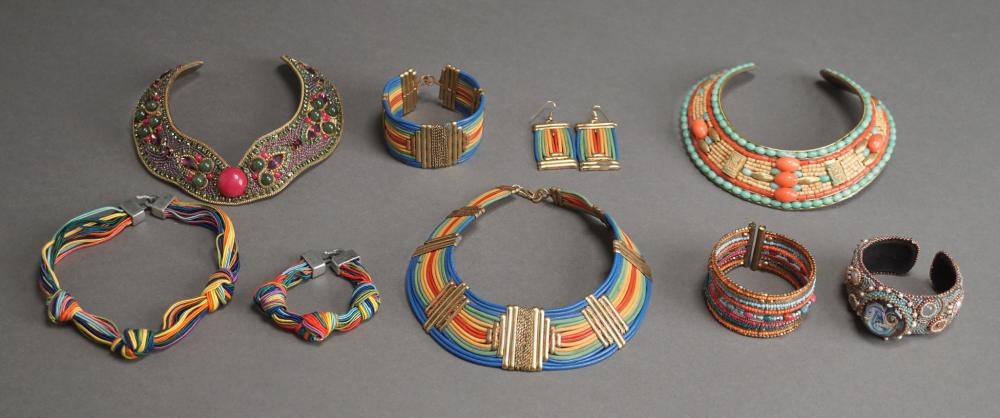 GROUP OF BEADED, CLOTH AND OTHER