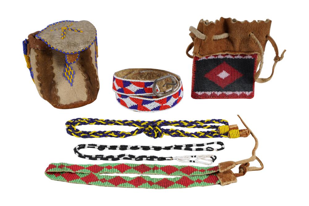 GROUP OF BEADED