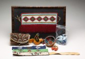 GROUP OF BEADED ITEMS, MOSTLY