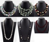 GROUP OF BEADED NECKLACES, 6 G