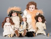 GROUP OF BISQUE HEAD DOLLSGrou