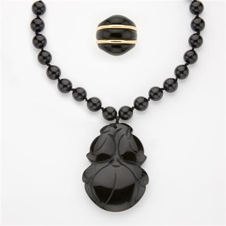 Group of Black Onyx Jewelry 	 