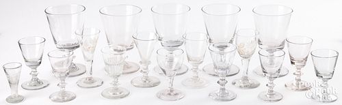 GROUP OF BLOWN CLEAR GLASS