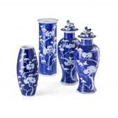GROUP OF BLUE AND WHITE 'CRACK