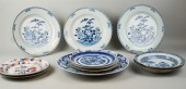 GROUP OF BLUE AND WHITE CHINES
