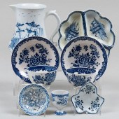 GROUP OF BLUE AND WHITE PORCEL