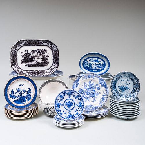 GROUP OF BLUE AND WHITE PORCELAIN