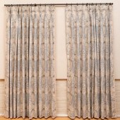 GROUP OF BLUE LINEN PAISLEY CU