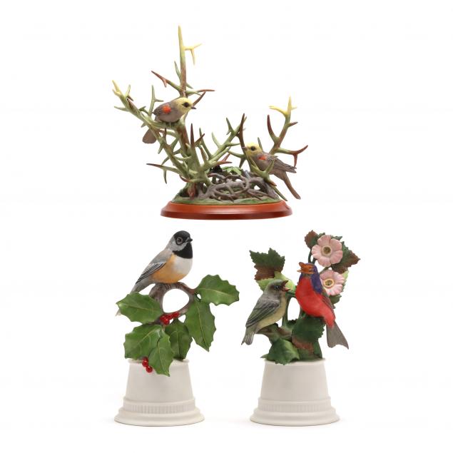 GROUP OF BOEHM PORCELAIN BIRDS Made