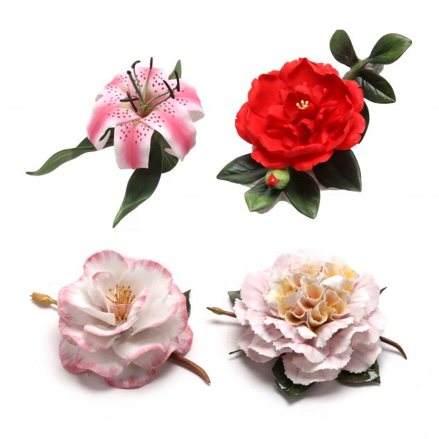 GROUP OF BOEHM PORCELAIN FLOWERS