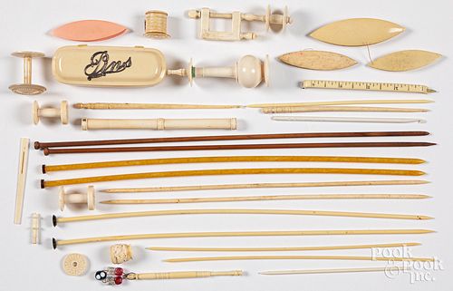 GROUP OF BONE AND CELLULOID