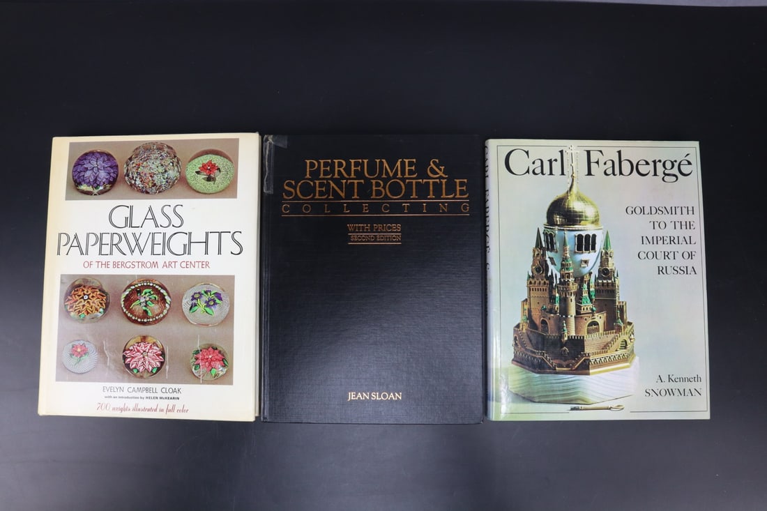 GROUP OF BOOKS, GLASS