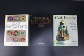 GROUP OF BOOKS, GLASS PAPERWEI