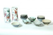 GROUP OF BOWLS AND VASES.  Chi