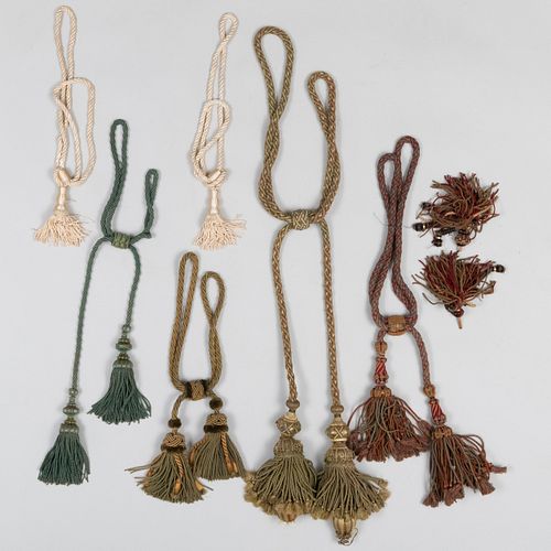 GROUP OF BRAIDED AND TASSELED