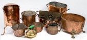 GROUP OF BRASS AND COPPER COOK