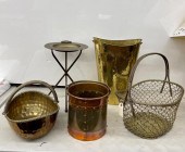 GROUP OF BRASS AND COPPER BASK