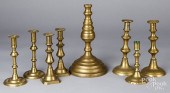 GROUP OF BRASS CANDLESTICKSGro