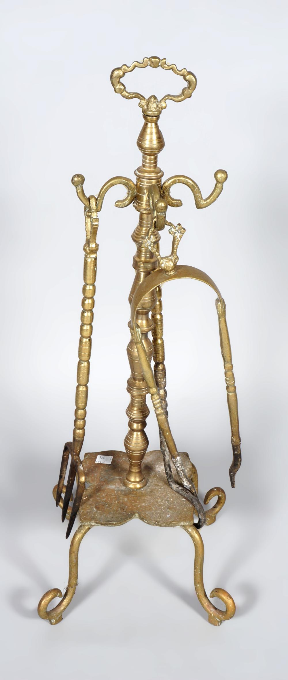 GROUP OF BRASS FIREPLACE