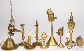 GROUP OF BRASS LIGHTING, 19TH/