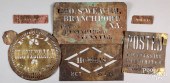 GROUP OF BRASS STENCILS, 19TH/