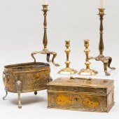 GROUP OF BRASS TABLEWARESCompr