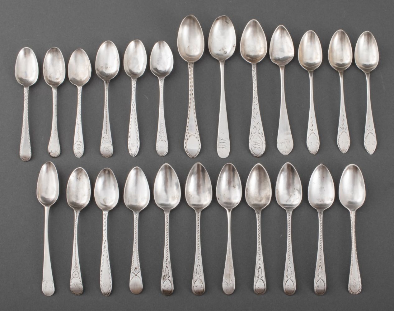 GROUP OF BRIGHT-CUT COIN SILVER