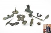 GROUP OF BRONZE SCOOP, COVER,