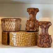 GROUP OF BROWN GLAZED POTTERY