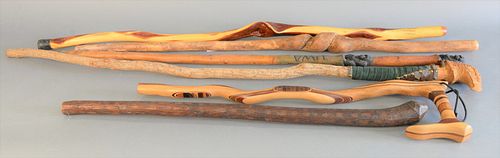 GROUP OF CANES AND WALKING STICKS