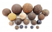 GROUP OF CANNON BALLS Three si