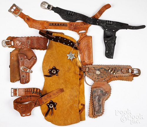 GROUP OF CAP GUN LEATHER