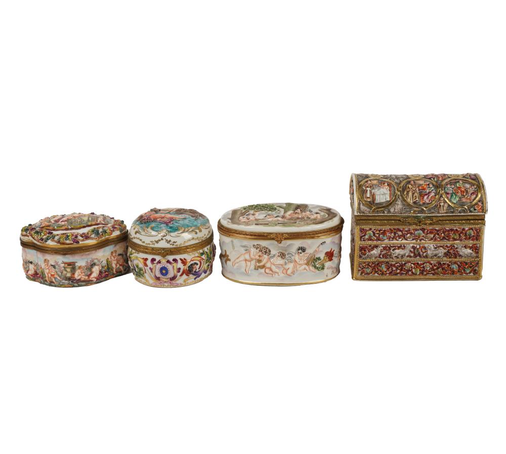 GROUP OF CAPODIMONTE PORCELAIN