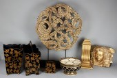 GROUP OF CARVED AND LACQUER DE