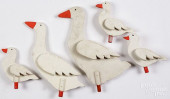 GROUP OF CARVED AND PAINTED DU