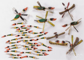 GROUP OF CARVED AND PAINTED WH