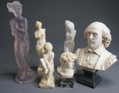 GROUP OF CARVED COMPOSITE BUST