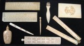 Group of carved ivory items