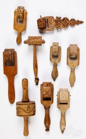 GROUP OF CARVED PASTRY ROLLERS