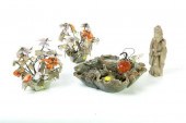 GROUP OF CARVED STONE ITEMS.