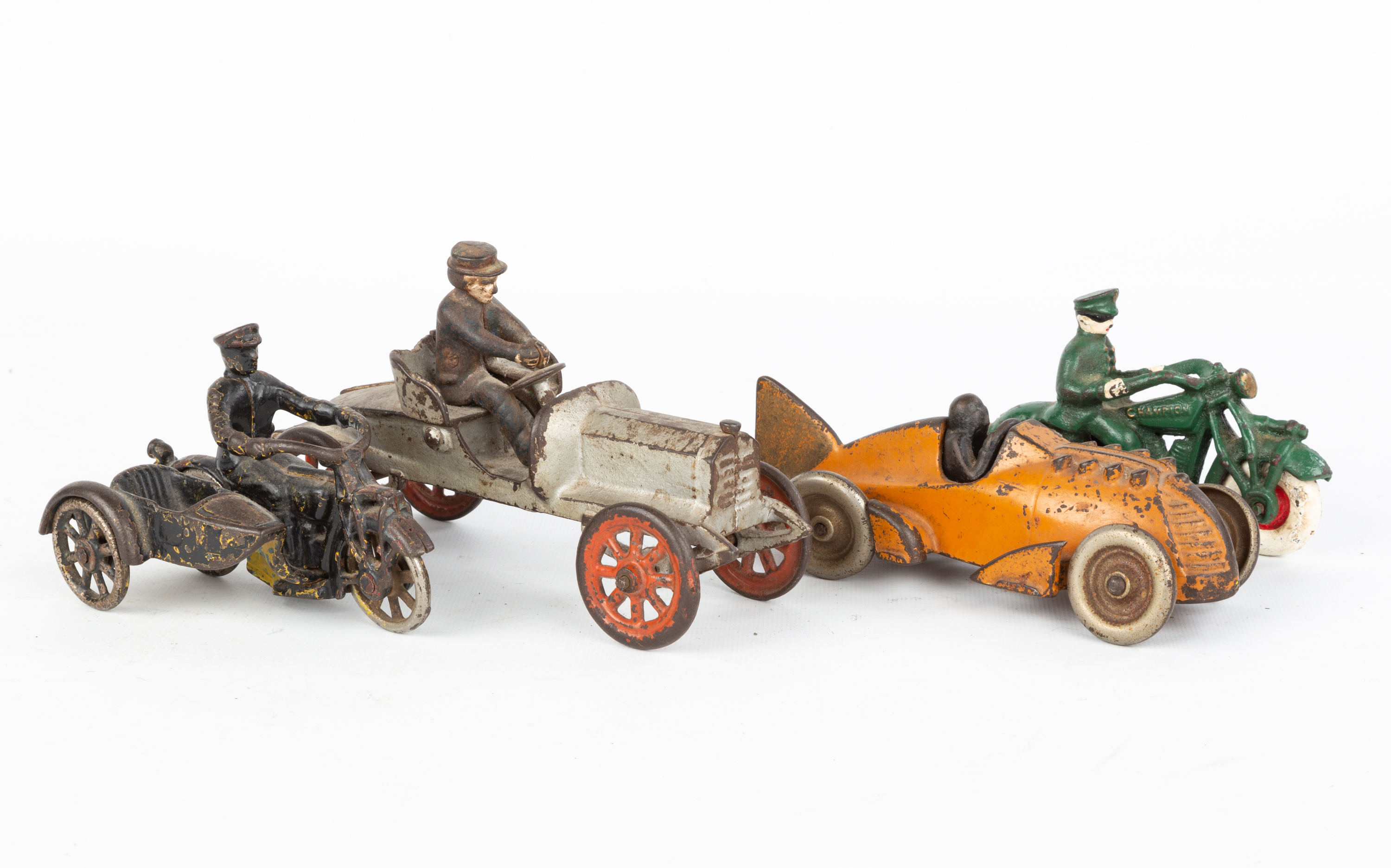 GROUP OF CAST IRON TOYS Early