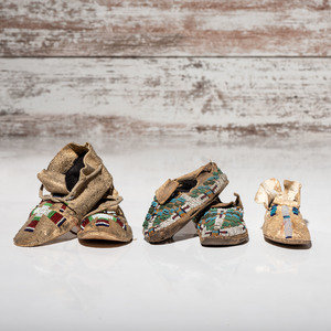Group of Cheyenne Child's Moccasins