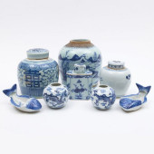 GROUP OF CHINESE BLUE AND WHIT