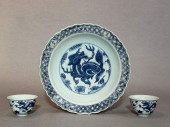 GROUP OF CHINESE BLUE WHITE PO