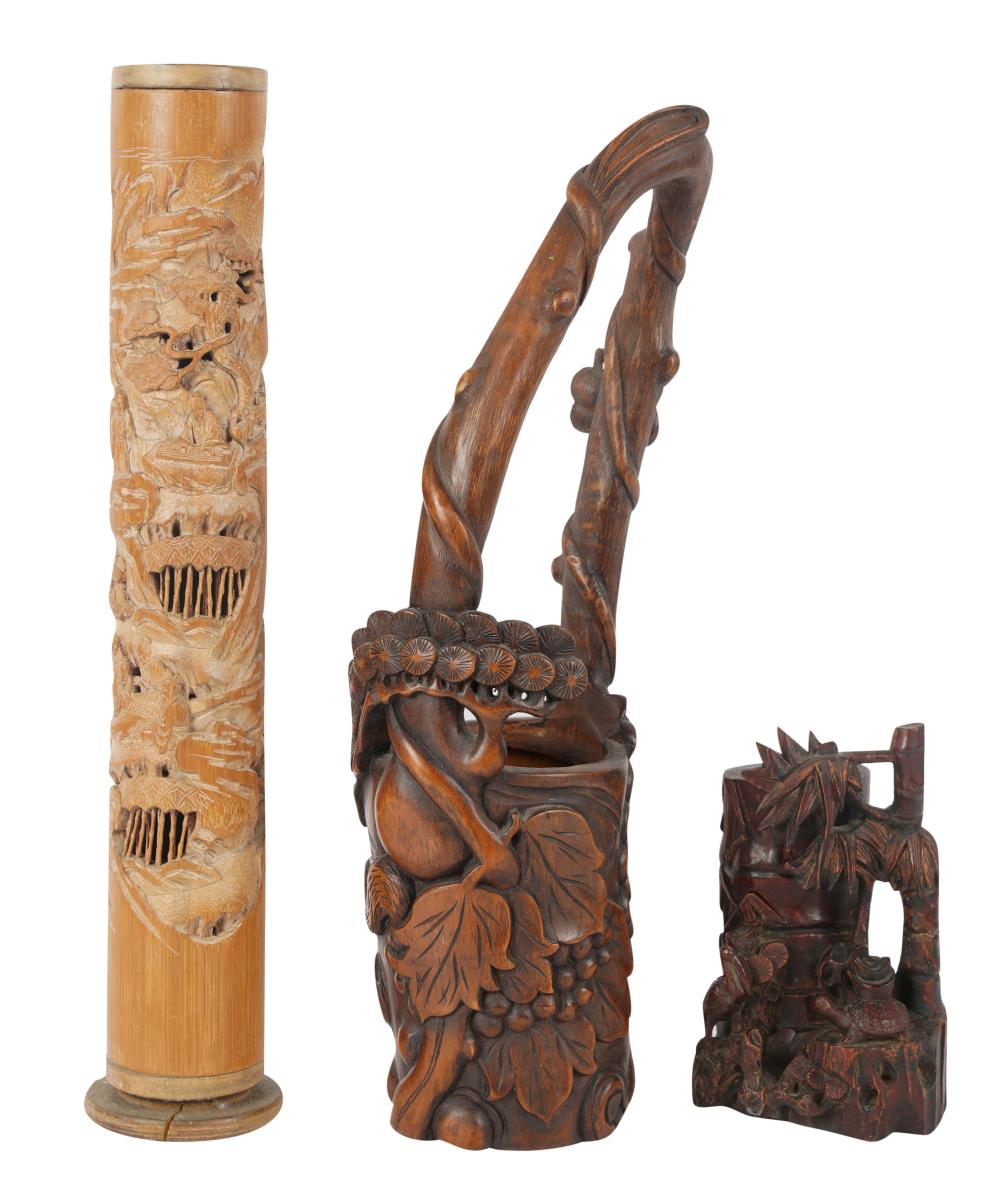 GROUP OF CHINESE CARVED BAMBOOGroup