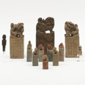 GROUP OF CHINESE CARVED HARDST