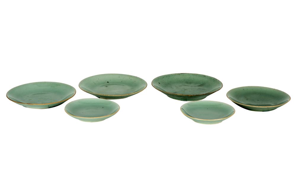 GROUP OF CHINESE CELADON-GLAZED