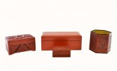 GROUP OF CHINESE CINNABAR AND