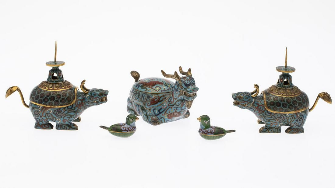 GROUP OF CHINESE CLOISONNE