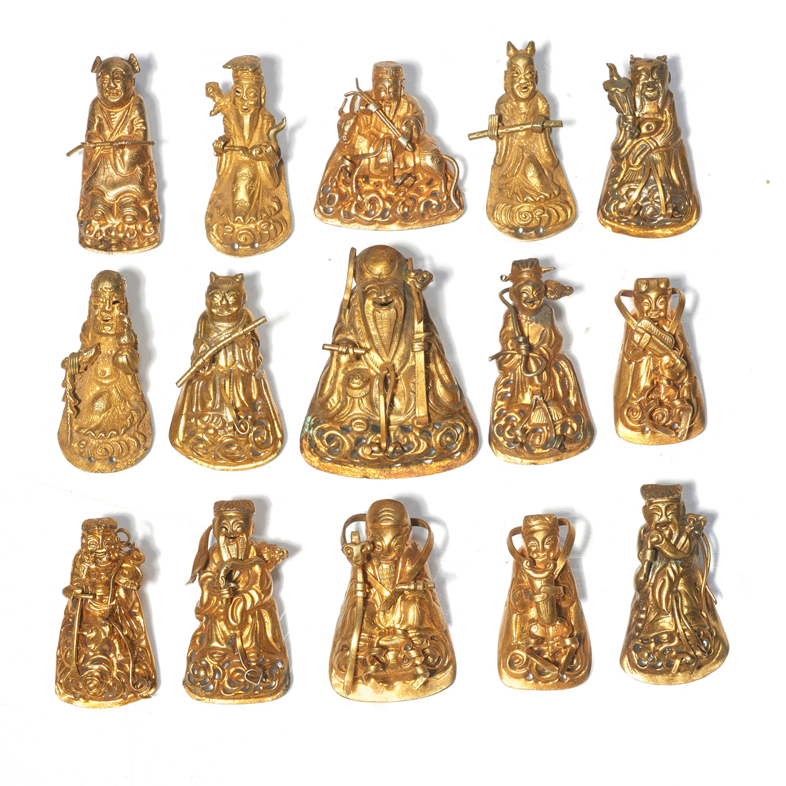 GROUP OF CHINESE GILT METAL HAT